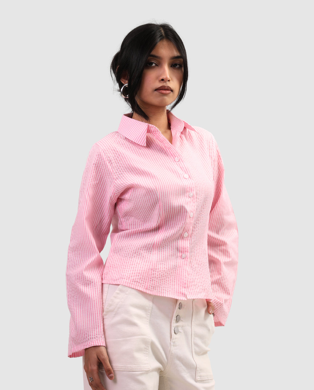 The Riviera Fitted Shirt - Stripe Pink