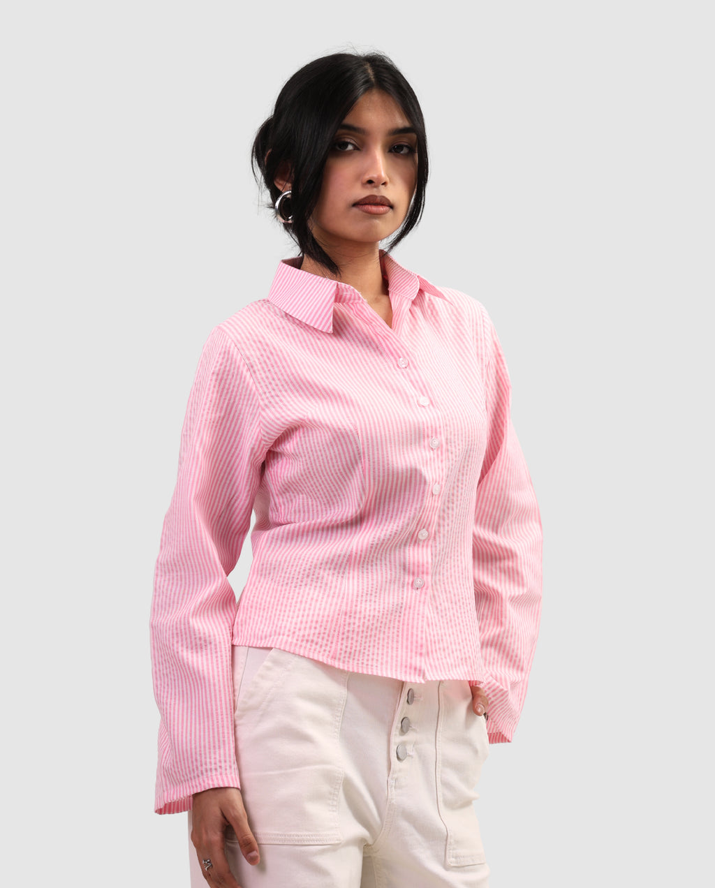 The Riviera Fitted Shirt - Stripe Pink