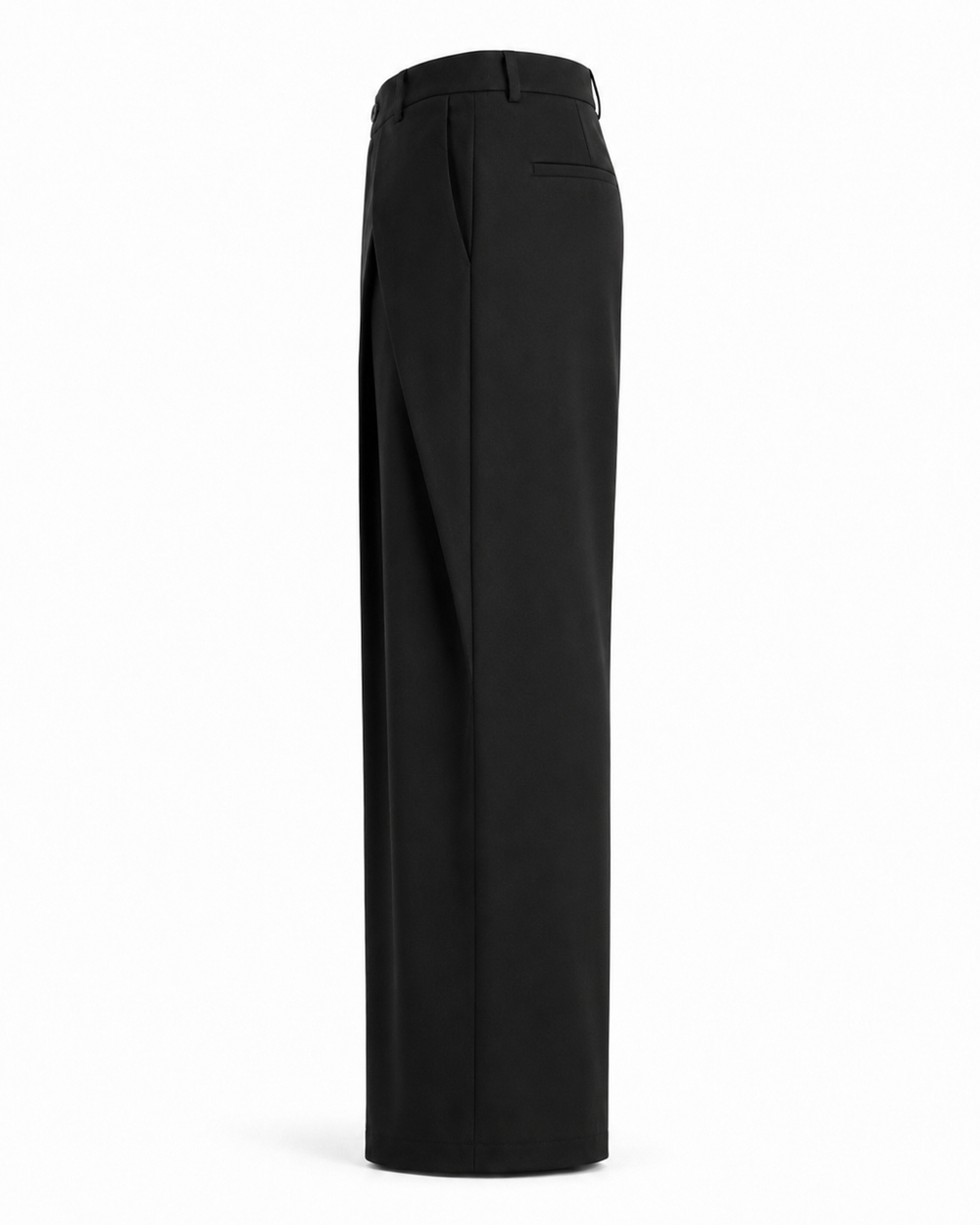 Unisex Prestige Pleated Pinstripe Pant - Black