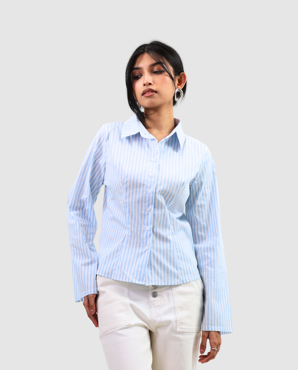 The Riviera Fitted Shirt - Stripe Blue