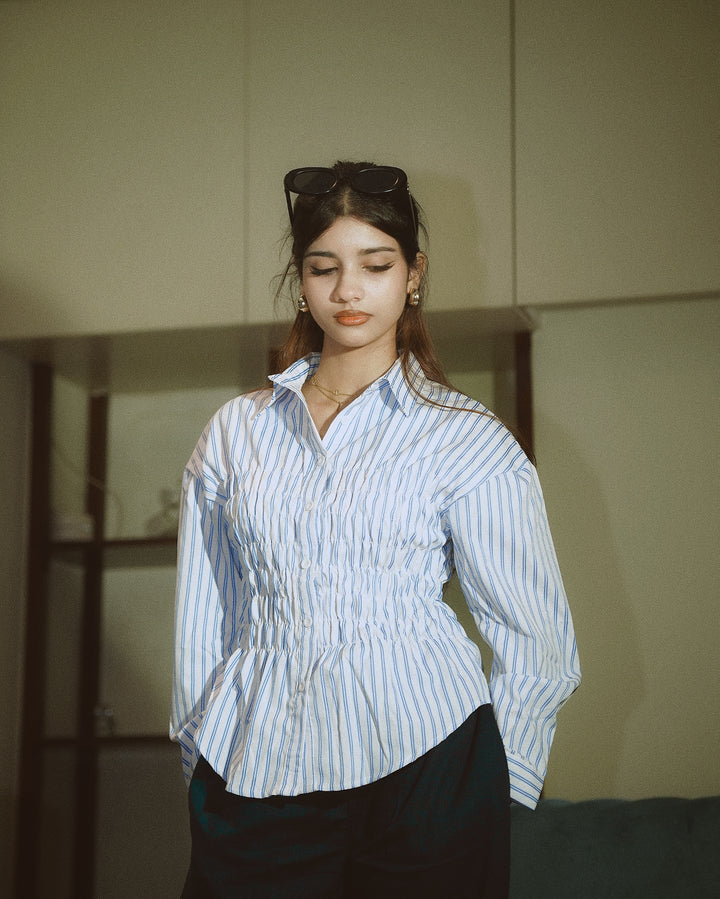 Women’s Striped Blue Shirt