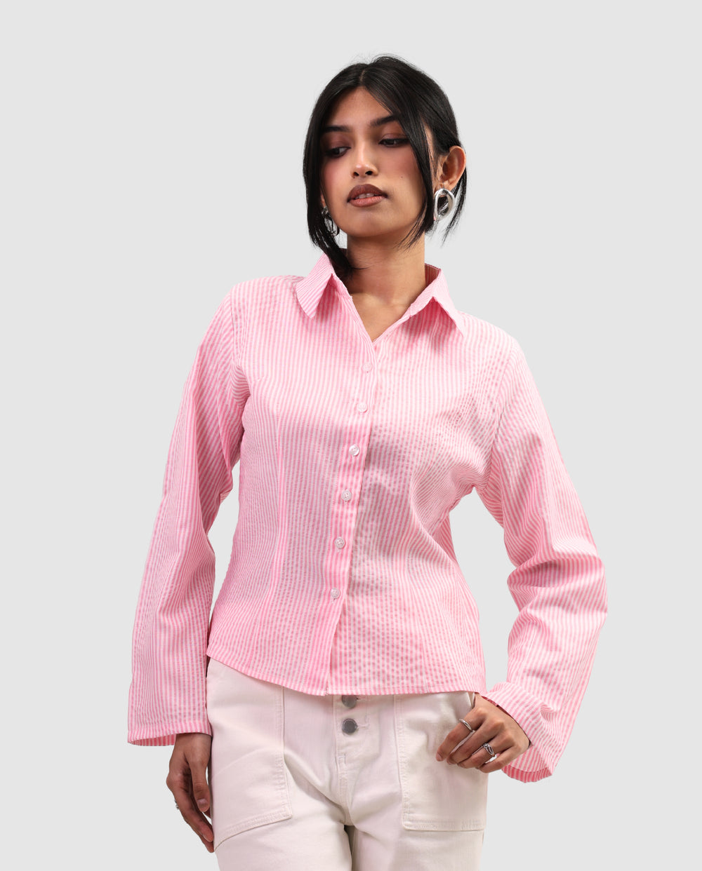 The Riviera Fitted Shirt - Stripe Pink