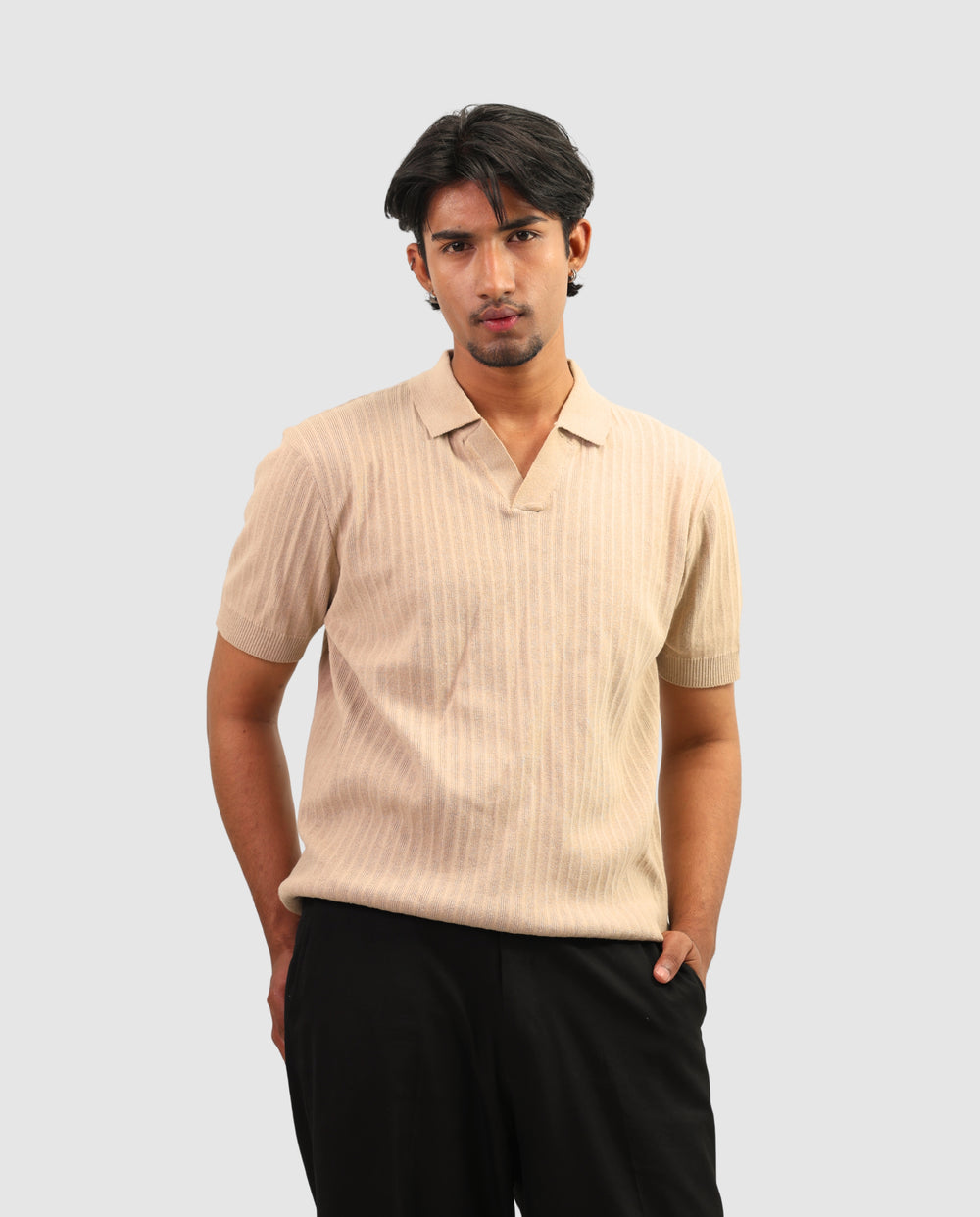 Premium Knit Polo - Beige