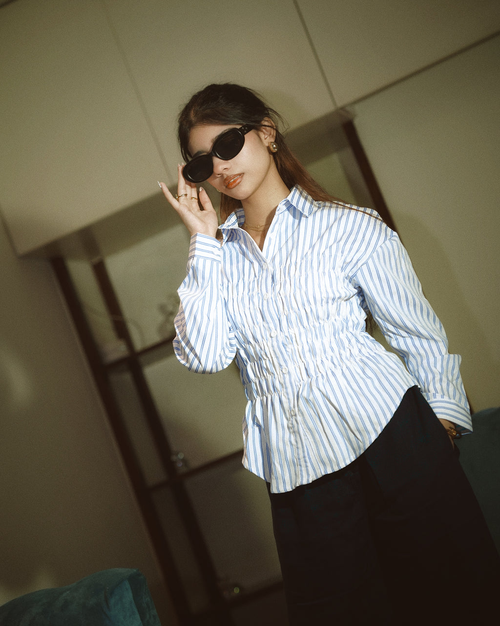 Women’s Striped Blue Shirt