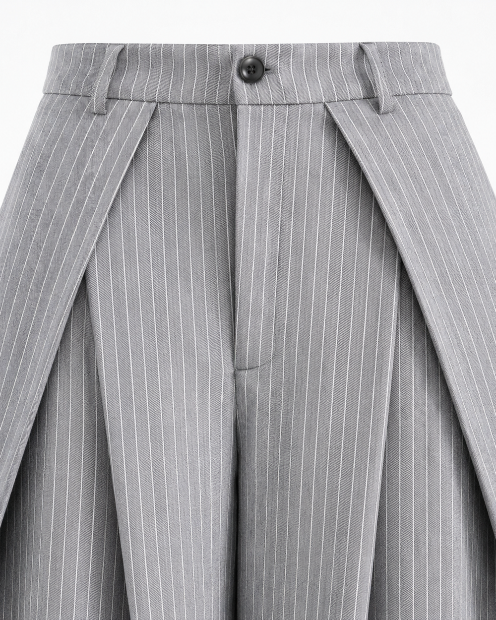 Unisex Prestige Pleated Pinstripe Pant - Striped Grey