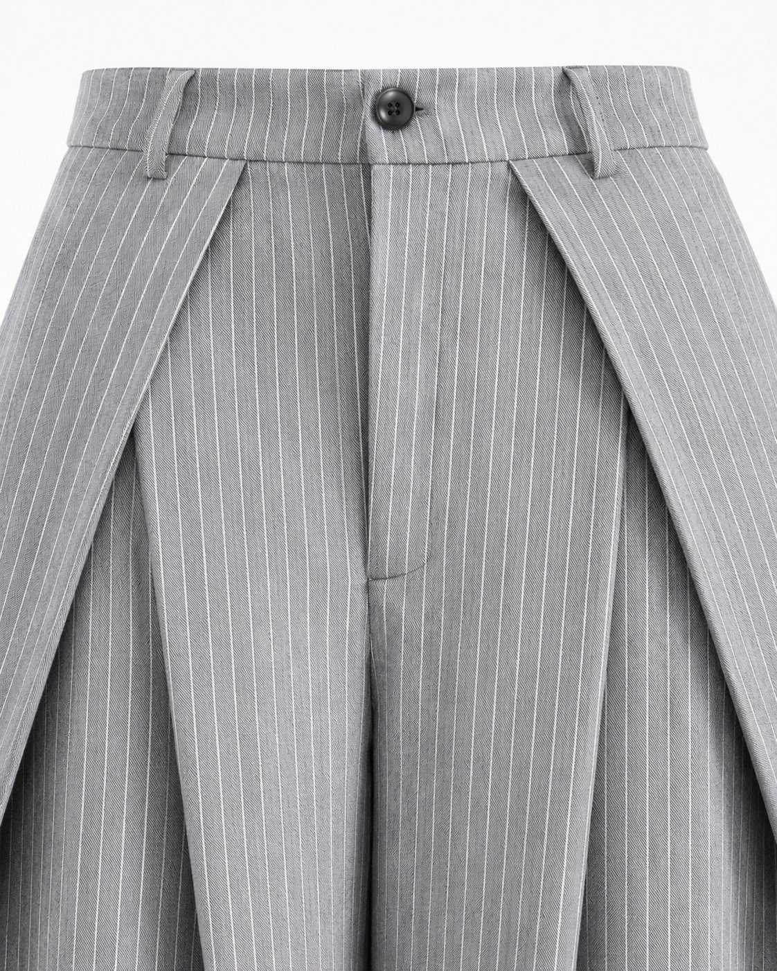 Unisex Prestige Pleated Pinstripe Pant - Striped Grey