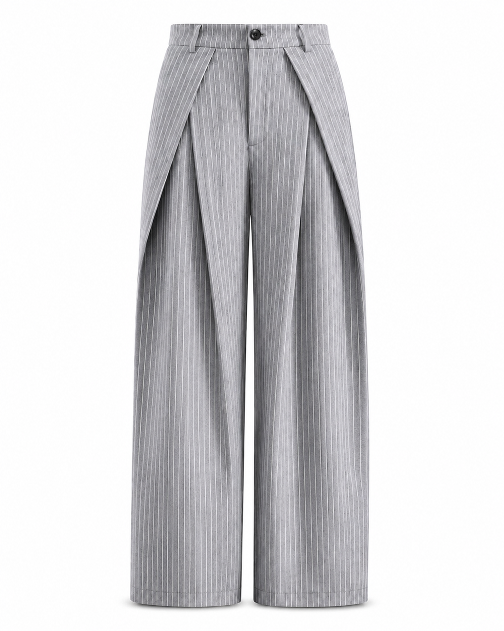 Unisex Prestige Pleated Pinstripe Pant - Striped Grey