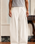 Unisex Prestige Pleated Pinstripe Pant - White