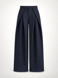 Unisex Prestige Pleated Pinstripe Pant - Striped Navy Blue