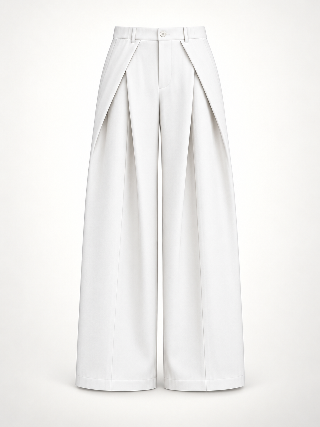 Unisex Prestige Pleated Pinstripe Pant - White