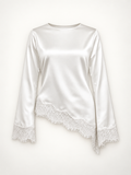 Women’s Satin Laced Top - White