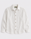 White Linen Shirt with European Collar