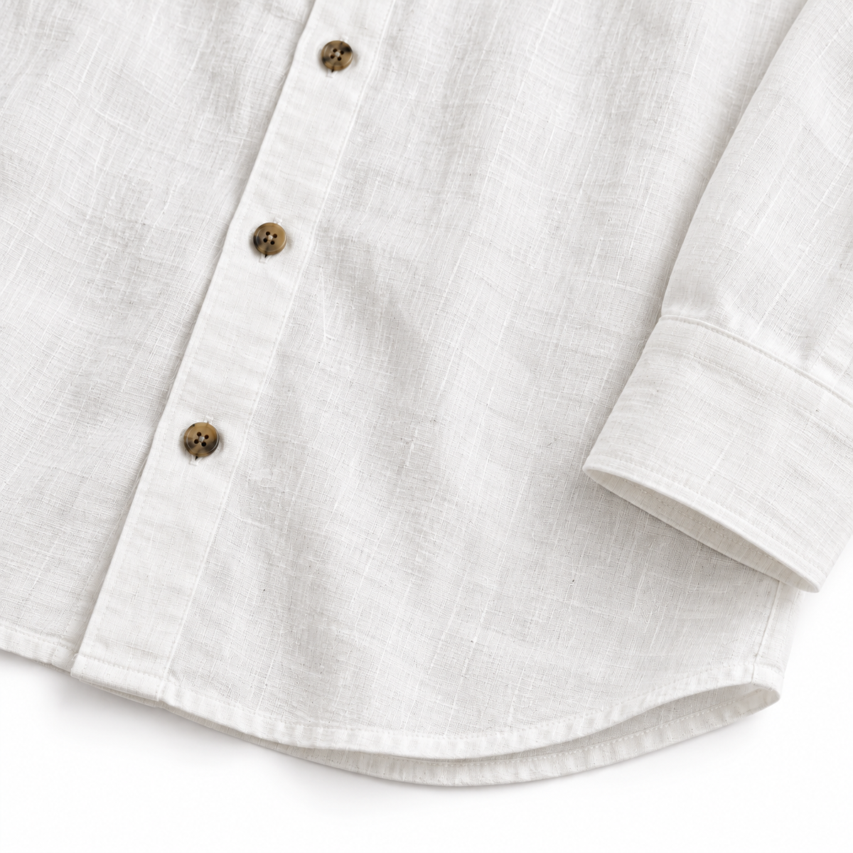 White Linen Shirt with European Collar