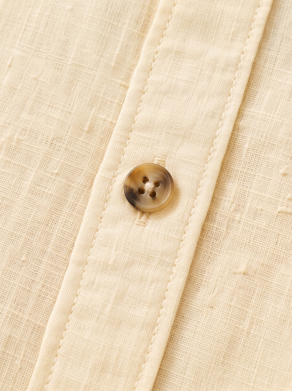 Butter Yellow Linen Shirt with European Collar