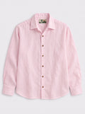 Light Pink Linen Shirt with European Collar