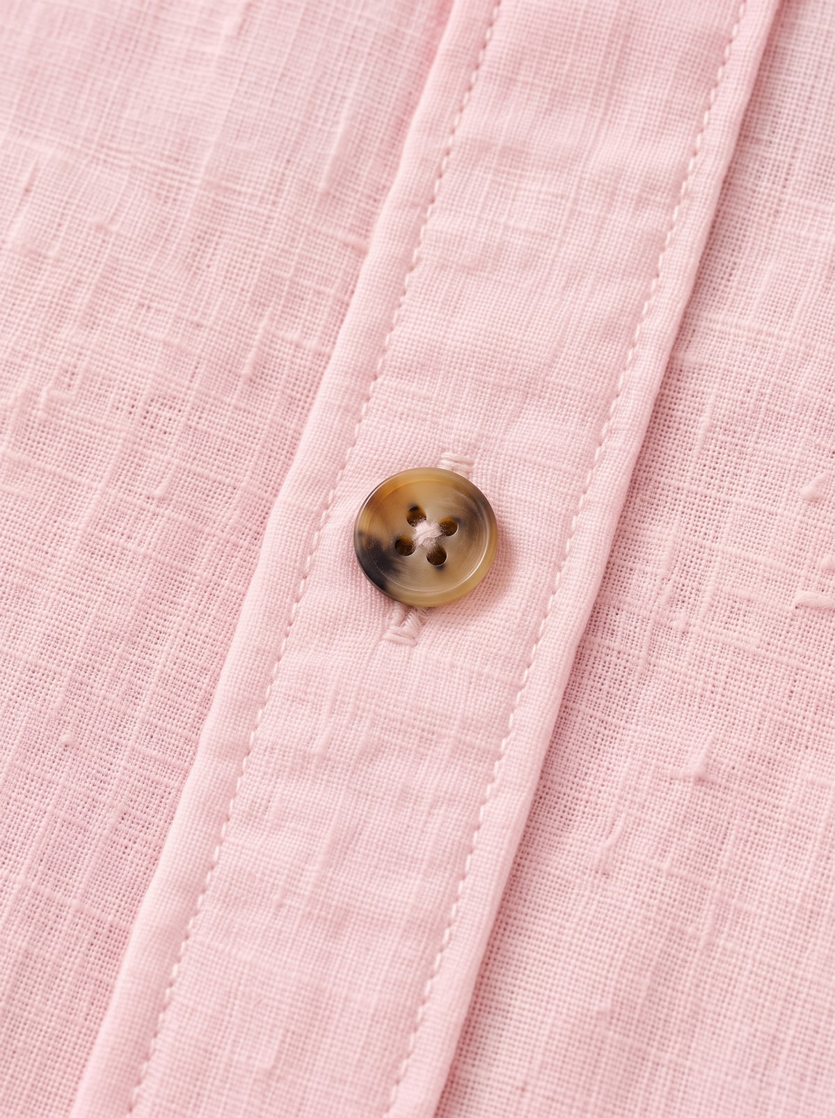 Light Pink Linen Shirt with European Collar