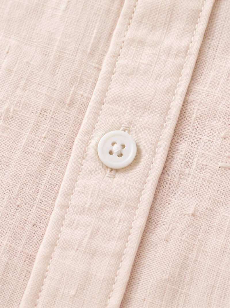 OffWhite Linen Shirt with European Collar