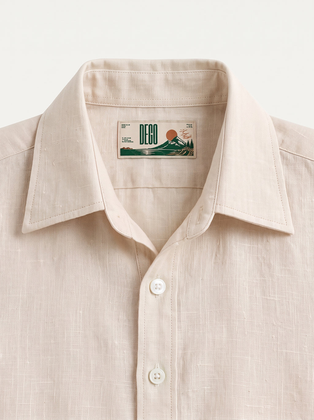 OffWhite Linen Shirt with European Collar