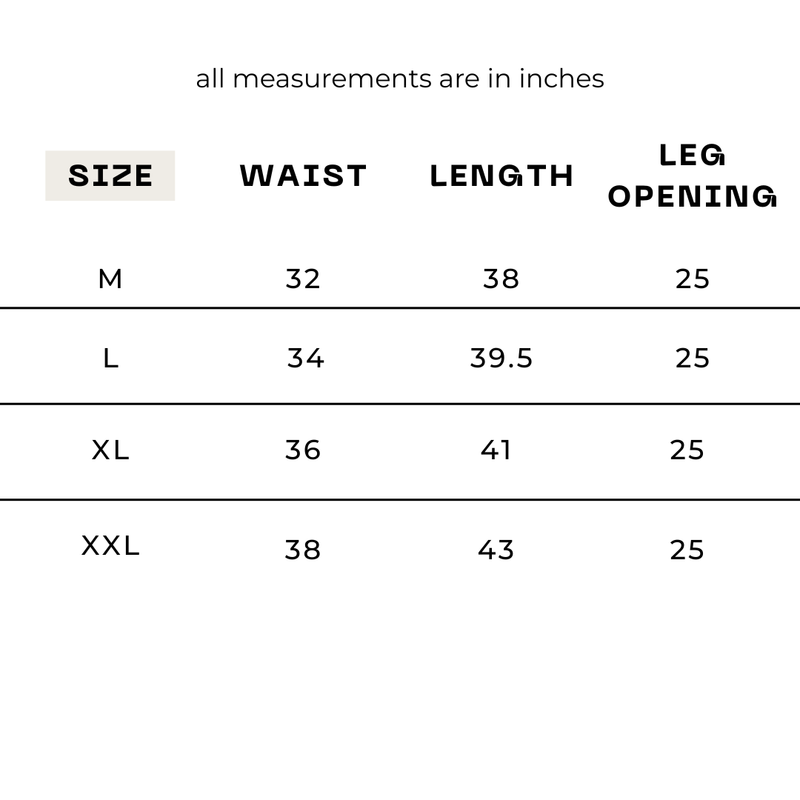 Men measurement guide