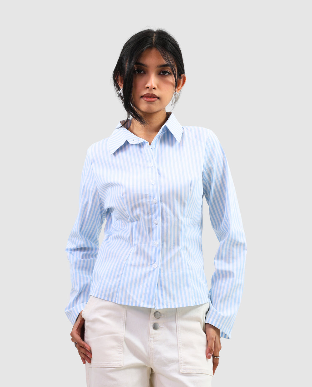 The Riviera Fitted Shirt - Stripe Blue