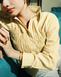 Women’s Fitted Striped Yellow Shirt