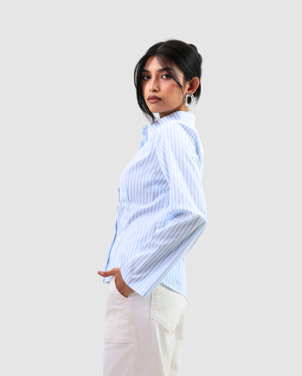 The Riviera Fitted Shirt - Stripe Blue