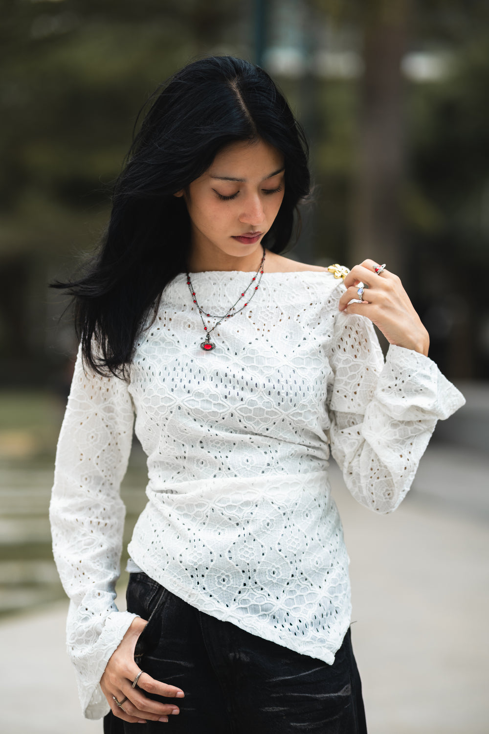 Women’s Asymmetrical Top - White