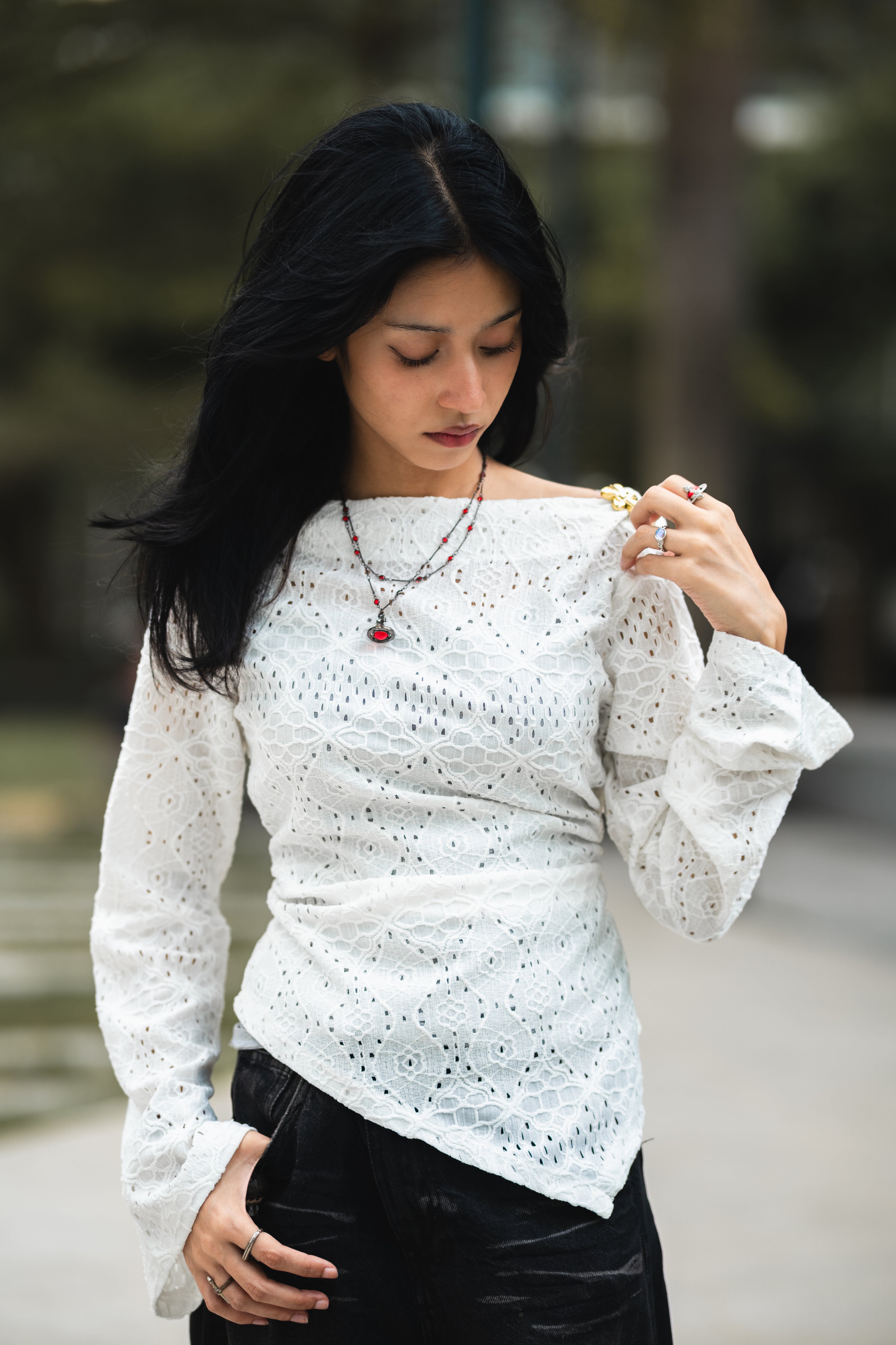 Women’s Asymmetrical Top - White