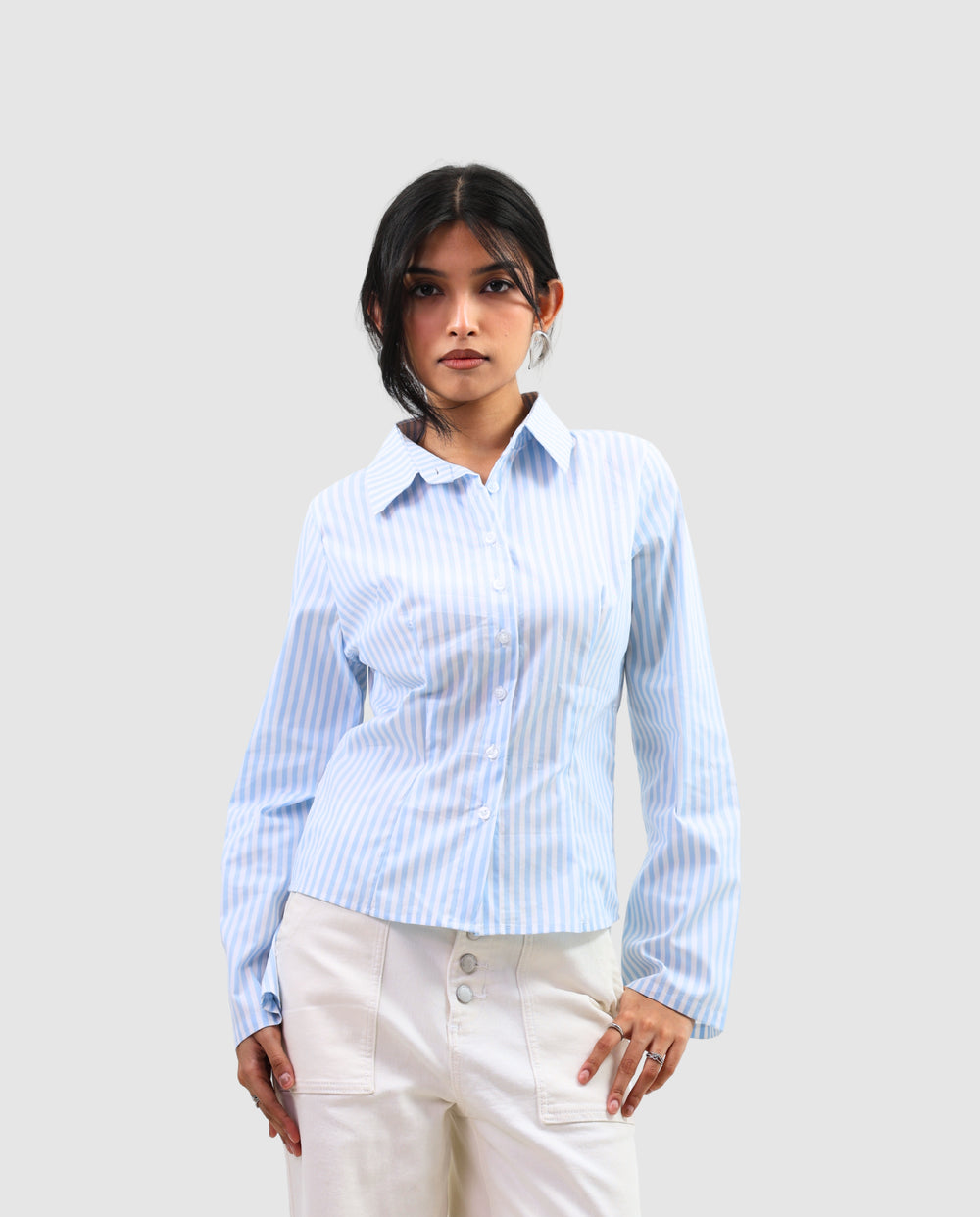 The Riviera Fitted Shirt - Stripe Blue