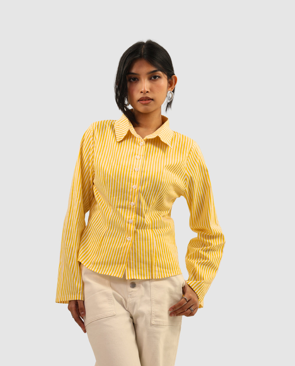 The Riviera Fitted Shirt - Striped Yellow