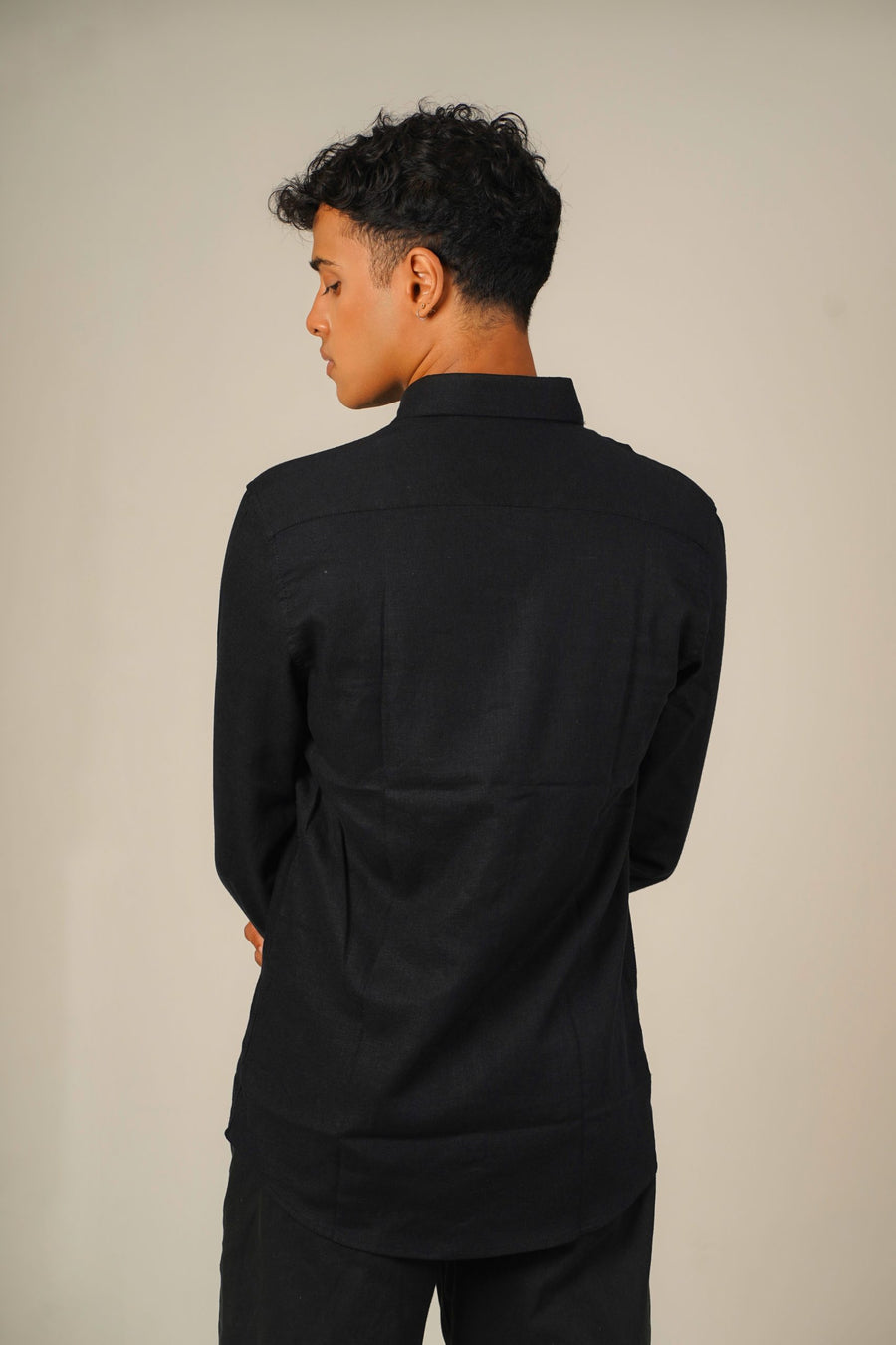 Pure Linen Shirt  -  Black - Image 5