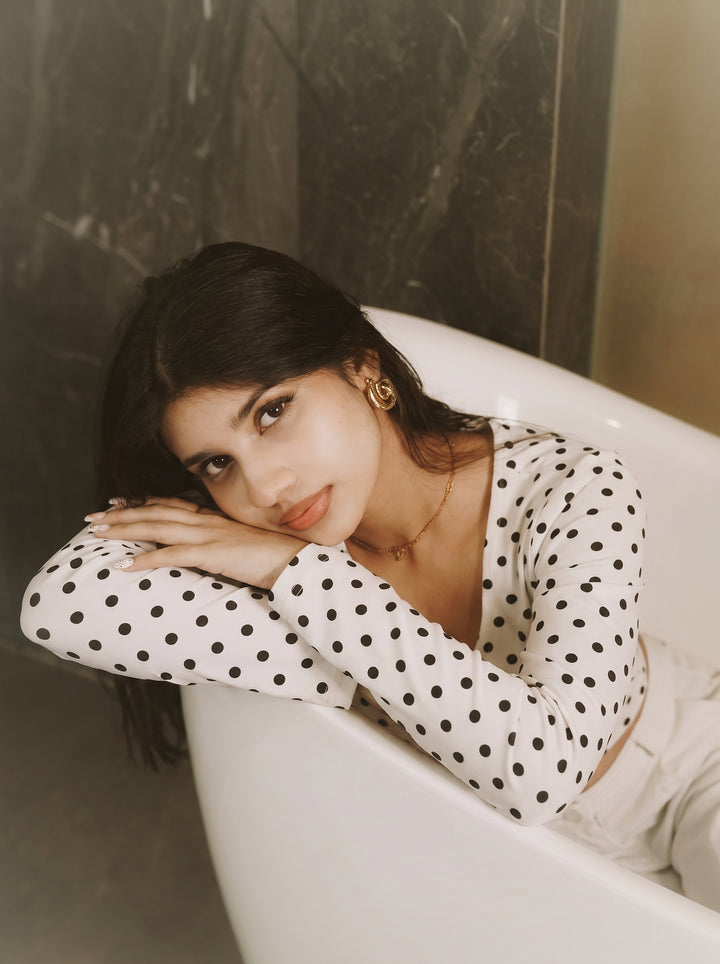 Women’s Polka Dot Top - White