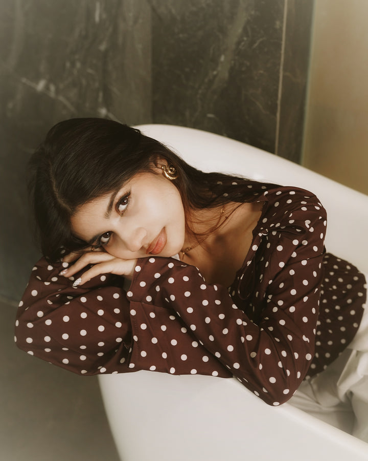 Women’s Polka Dot Top - Brown