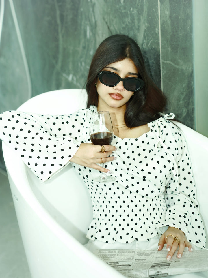Women’s Polka Dot Top - White