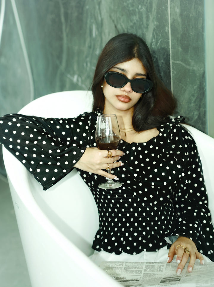Women’s Polka Dot Top - Black