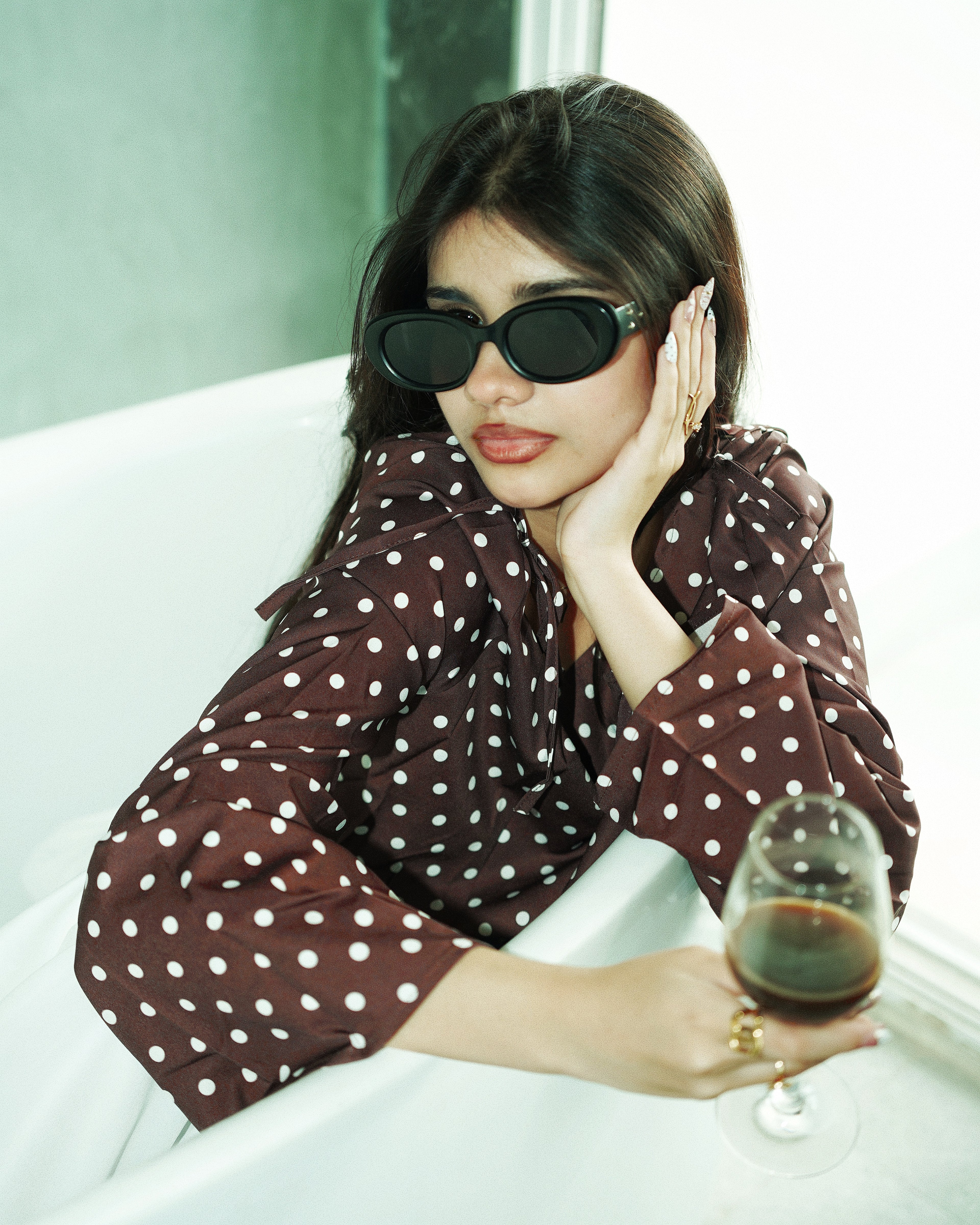 Women’s Polka Dot Top - Brown