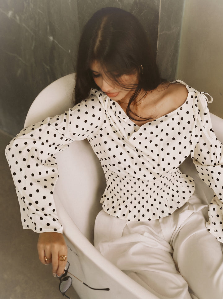 Women’s Polka Dot Top - White
