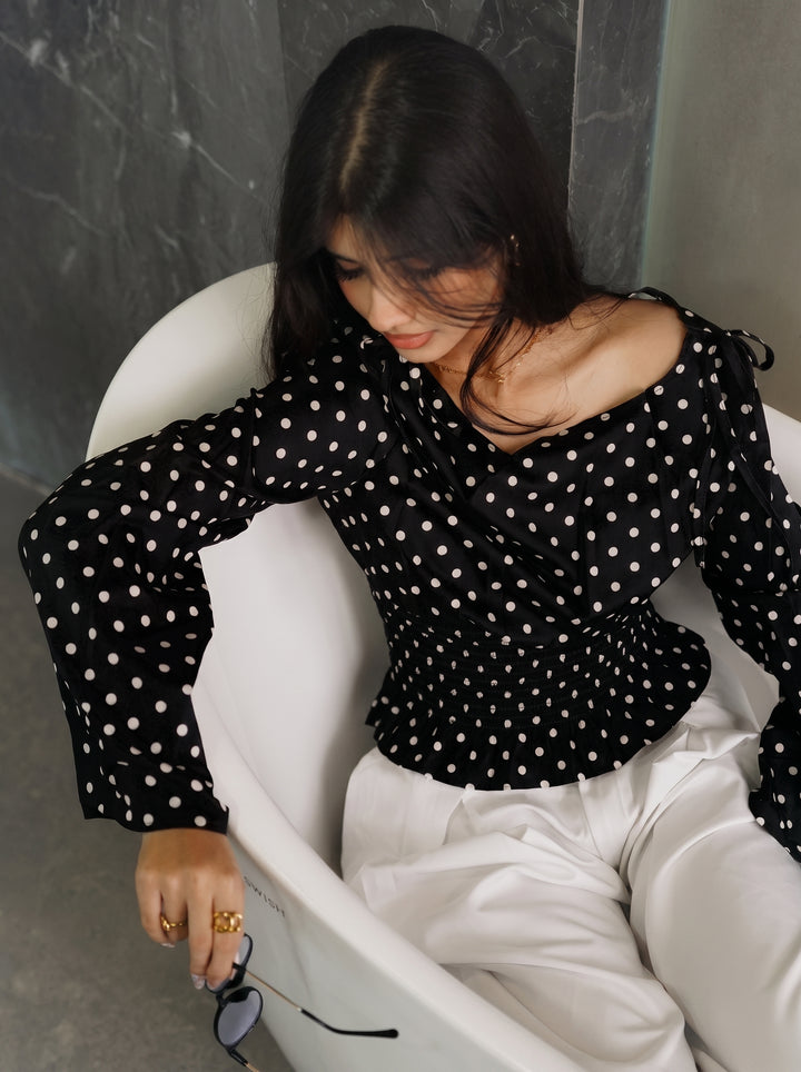Women’s Polka Dot Top - Black