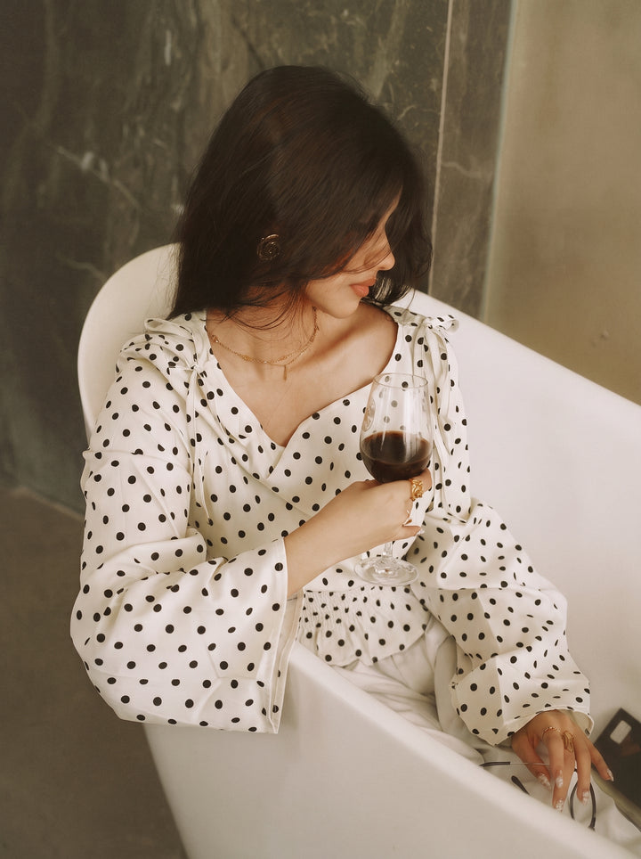 Women’s Polka Dot Top - White
