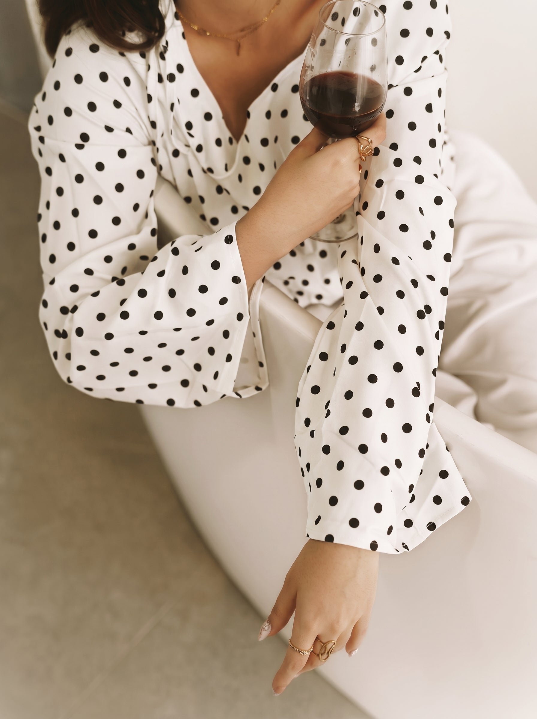 Women’s Polka Dot Top - White