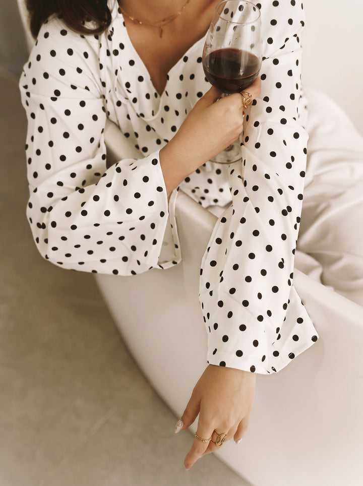 Women’s Polka Dot Top - White