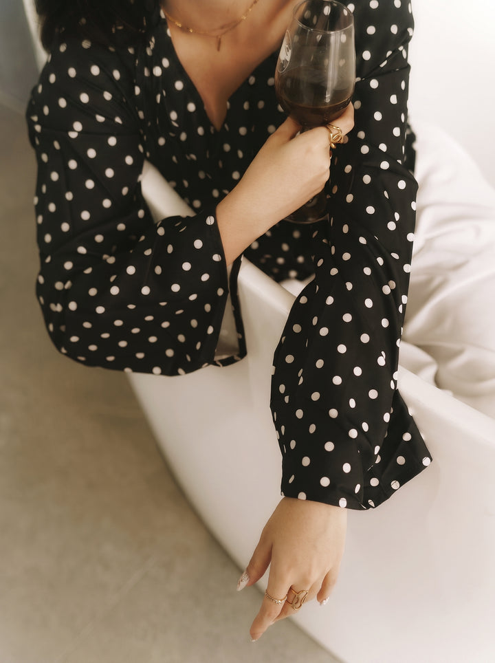 Women’s Polka Dot Top - Black