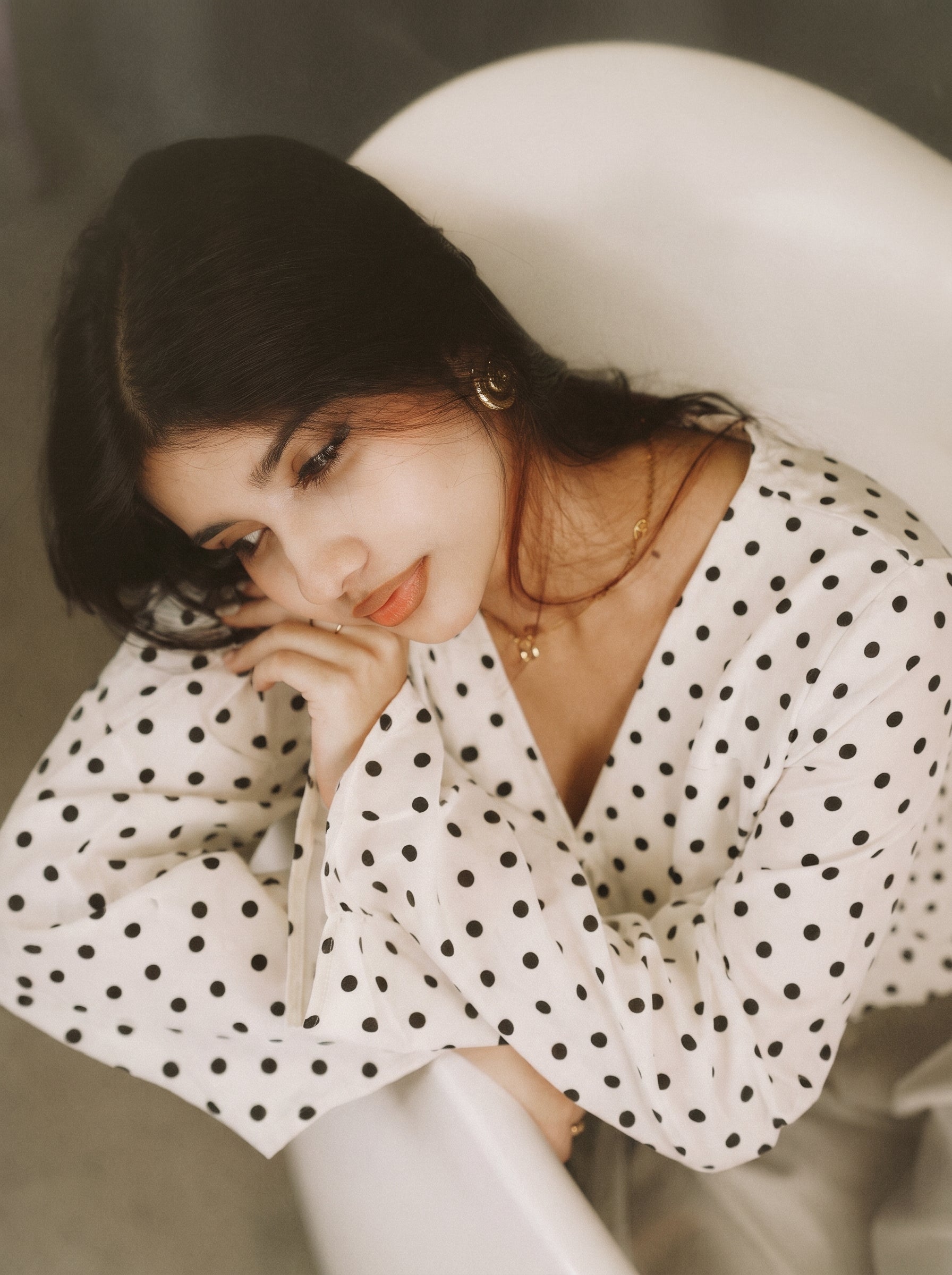 Women’s Polka Dot Top - White