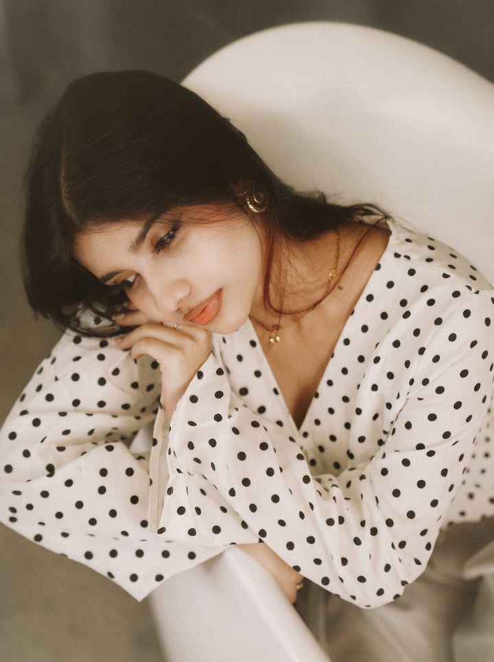 Women’s Polka Dot Top - White