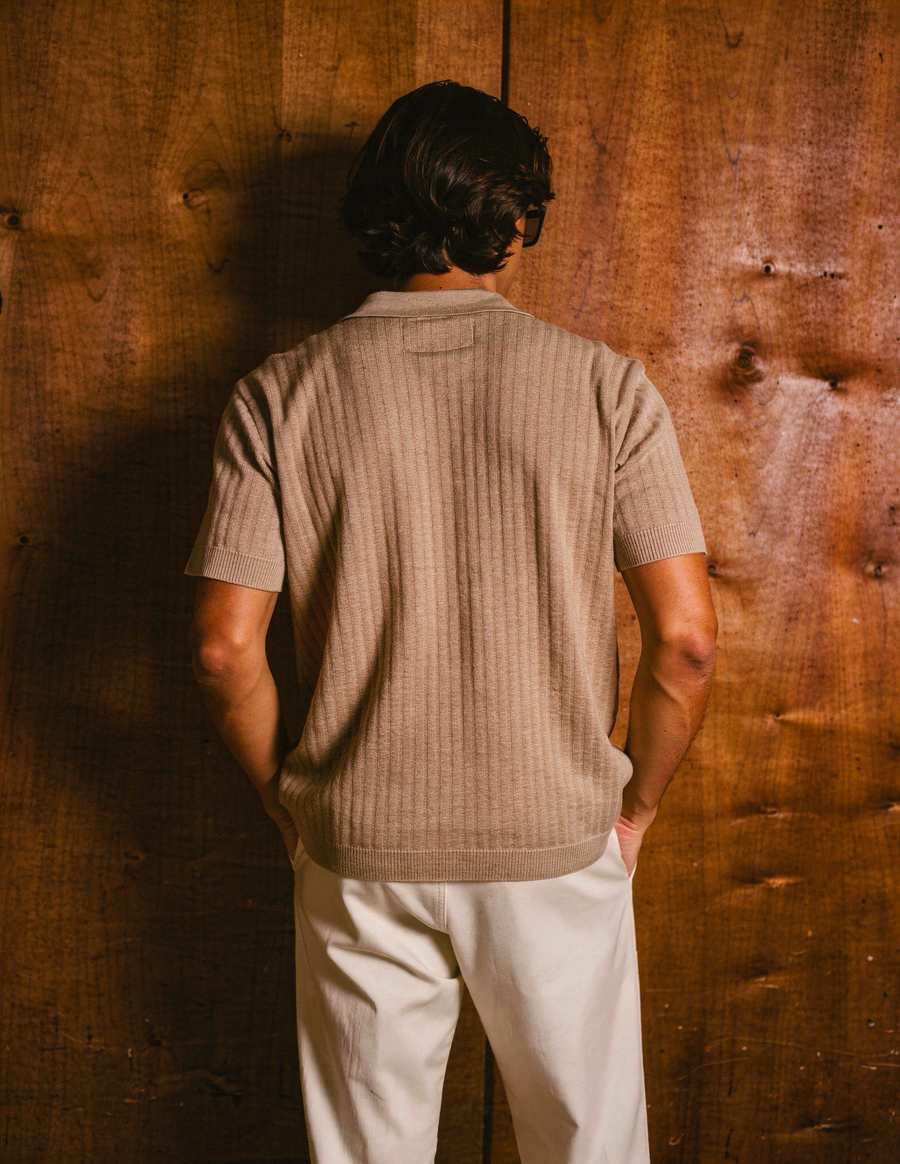 Premium Knit Polo - Beige - Image 3