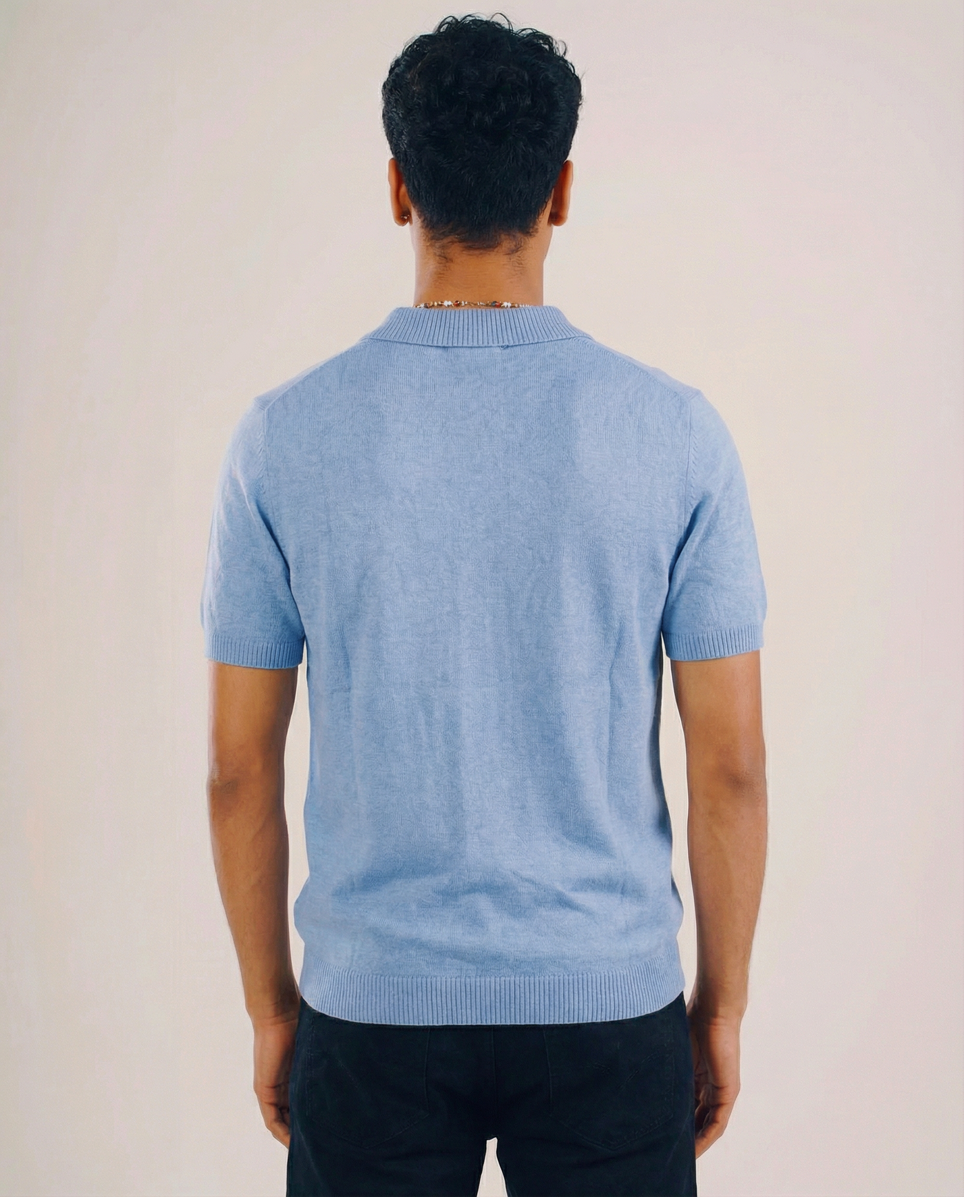 Premium Knit Polo - Light Blue