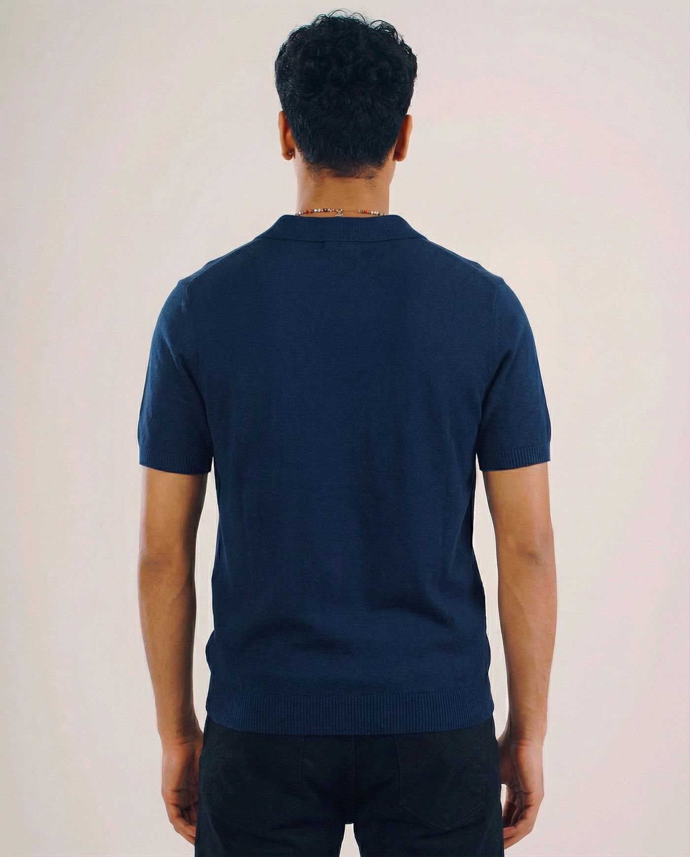 Premium Knit Polo - Navy Blue