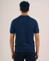 Premium Knit Polo - Navy Blue