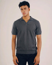 Premium Knit Polo - Charcoal Grey