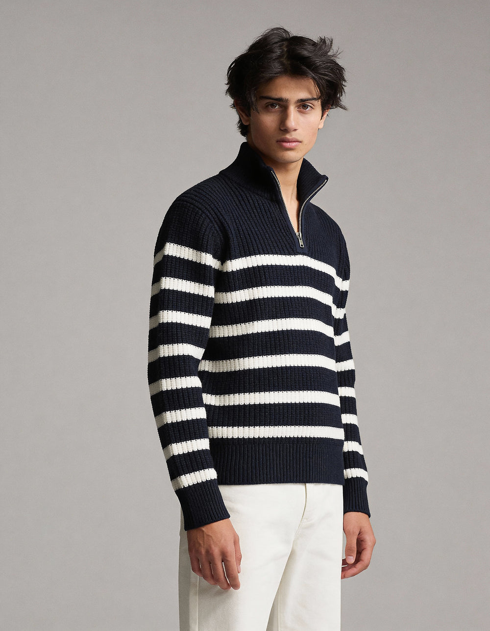 The Belmont Striped Sweater - Navy Blue (Unisex)